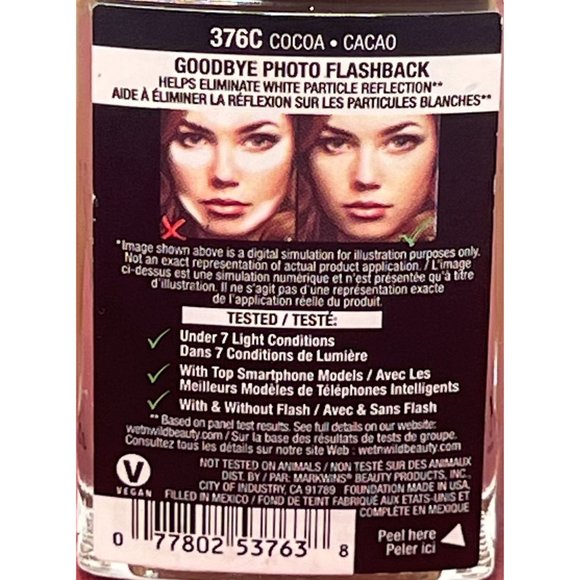 Wet n Wild - Photofocus - Foundation - # 376C Cocoa - Dark Warm - Picture 4 of 4
